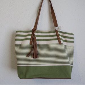 Casual striped canvas bag